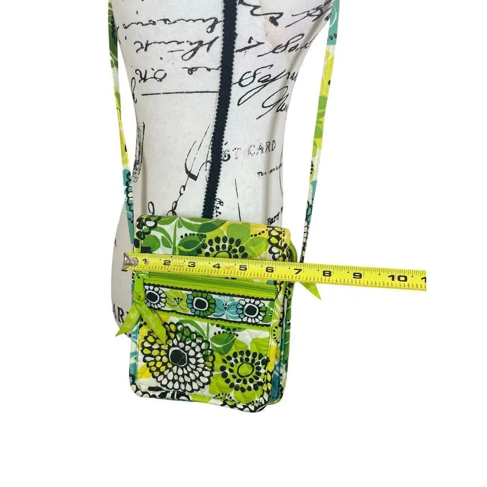 VERA BRADLEY MINI HIPSTER CROSSBODY BAG FLORAL LIME GREEN BOHO QUILTED VERSATILE